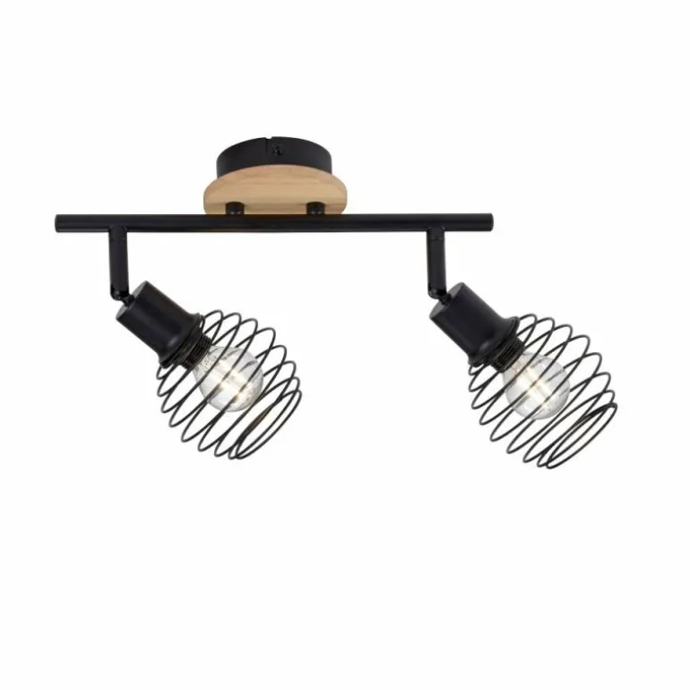 Plafonnier Leuchten-Direkt EUGEN Écru, Noir, 2 lumières