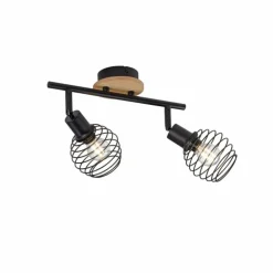 Plafonnier Leuchten-Direkt EUGEN Écru, Noir, 2 lumières