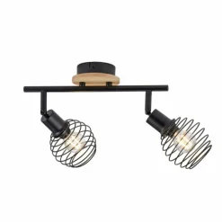 Plafonnier Leuchten-Direkt EUGEN Écru, Noir, 2 lumières