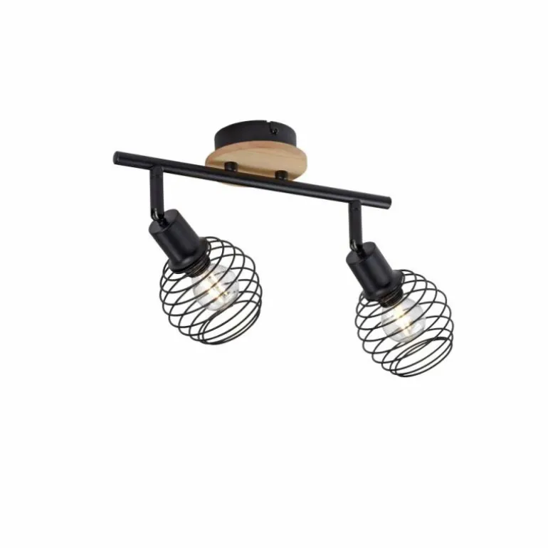 Plafonnier Leuchten-Direkt EUGEN Écru, Noir, 2 lumières