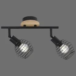 Plafonnier Leuchten-Direkt EUGEN Écru, Noir, 2 lumières