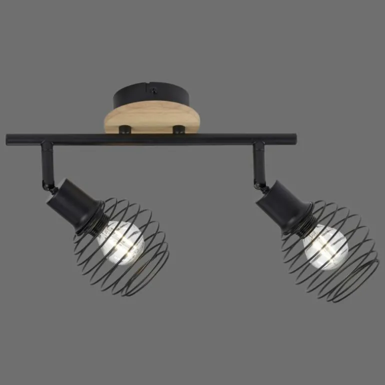 Plafonnier Leuchten-Direkt EUGEN Écru, Noir, 2 lumières