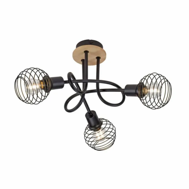 Plafonnier Leuchten-Direkt EUGEN Écru, Noir, 3 lumières