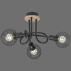 Plafonnier Leuchten-Direkt EUGEN Écru, Noir, 3 lumières