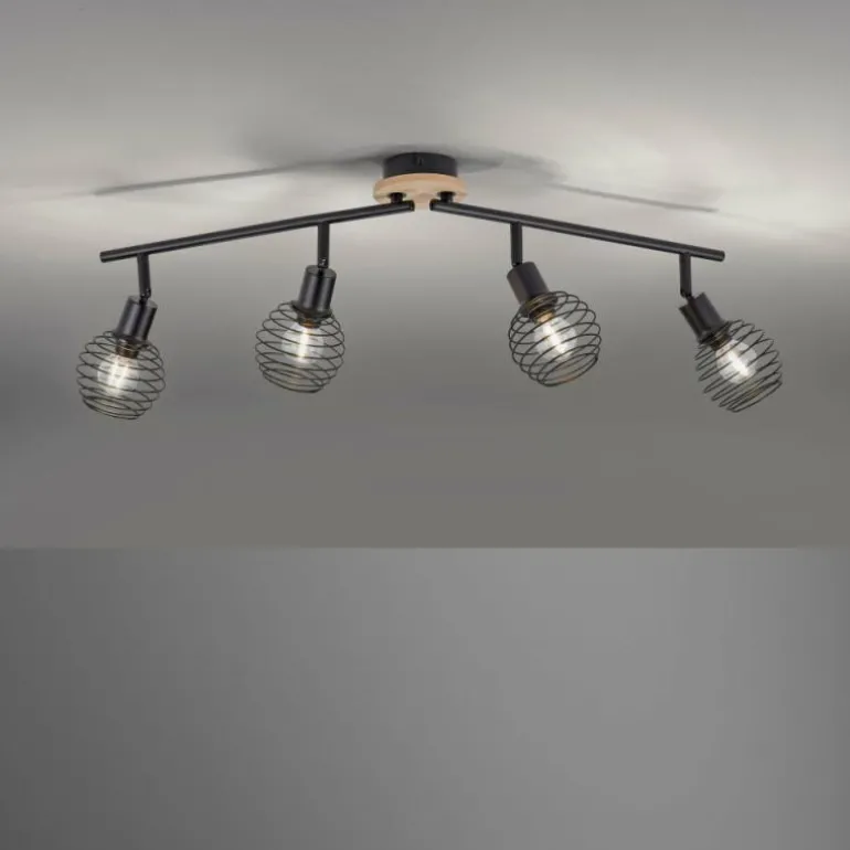 Plafonnier Leuchten-Direkt EUGEN Écru, Noir, 4 lumières