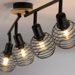 Plafonnier Leuchten-Direkt EUGEN Écru, Noir, 4 lumières