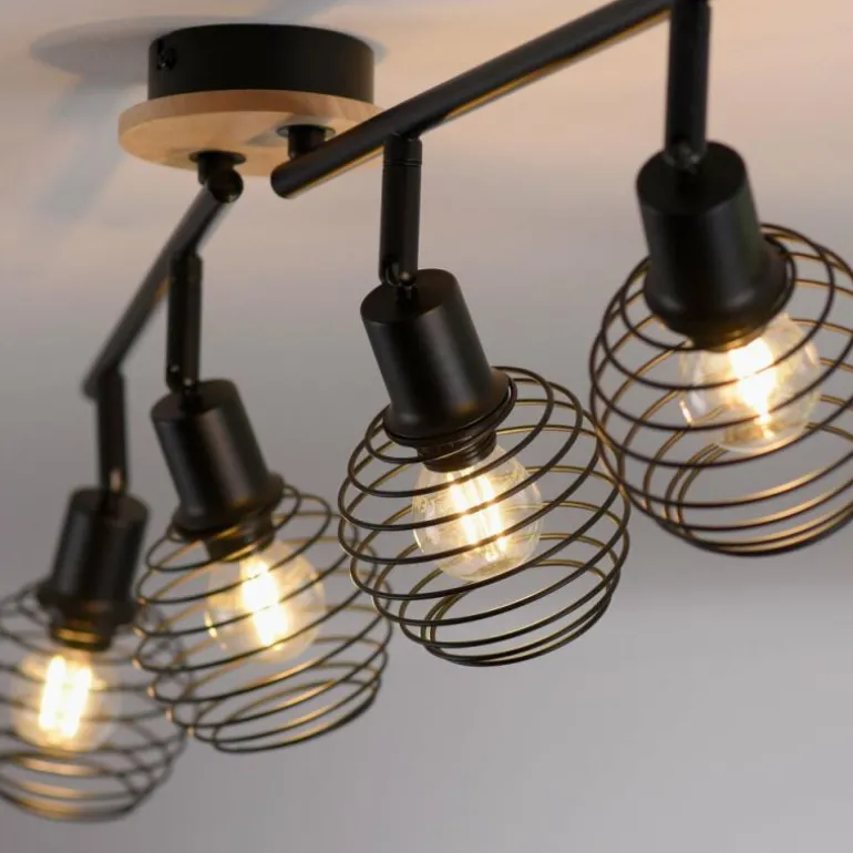 Plafonnier Leuchten-Direkt EUGEN Écru, Noir, 4 lumières