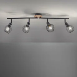 Plafonnier Leuchten-Direkt EUGEN Écru, Noir, 4 lumières