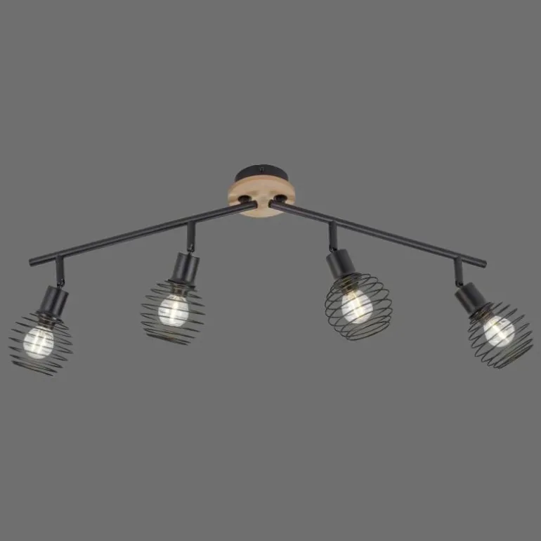 Plafonnier Leuchten-Direkt EUGEN Écru, Noir, 4 lumières