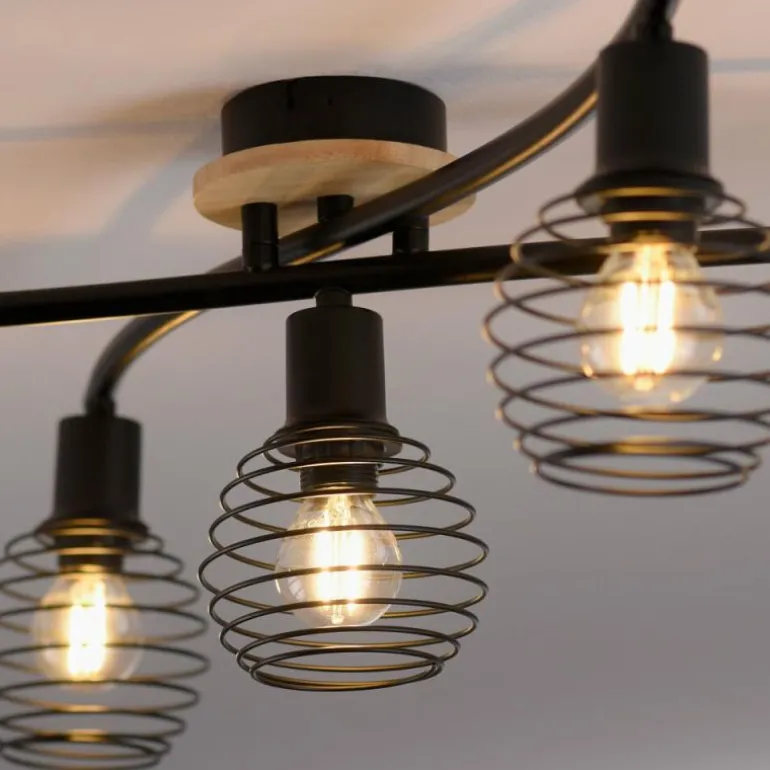 Plafonnier Leuchten-Direkt EUGEN Écru, Noir, 5 lumières