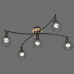 Plafonnier Leuchten-Direkt EUGEN Écru, Noir, 5 lumières