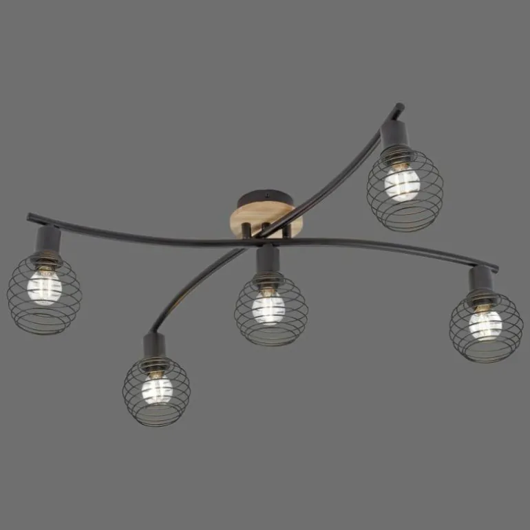 Plafonnier Leuchten-Direkt EUGEN Écru, Noir, 5 lumières