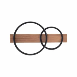 Plafonnier Leuchten-Direkt Trooper LED Couleur bois, Noir, 1 lumière