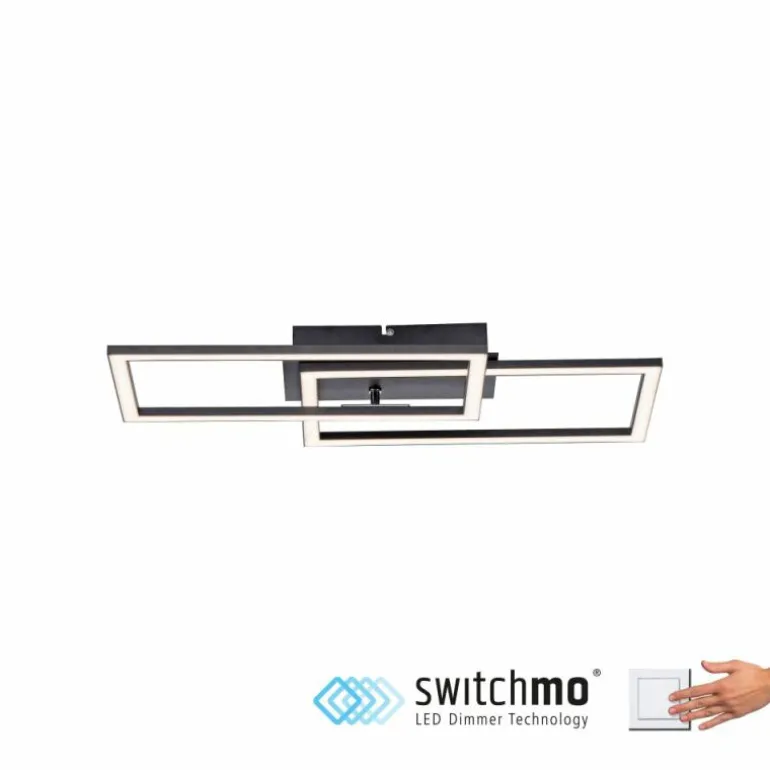 Plafonnier Leuchten-Direkt IVEN LED Noir, 1 lumière