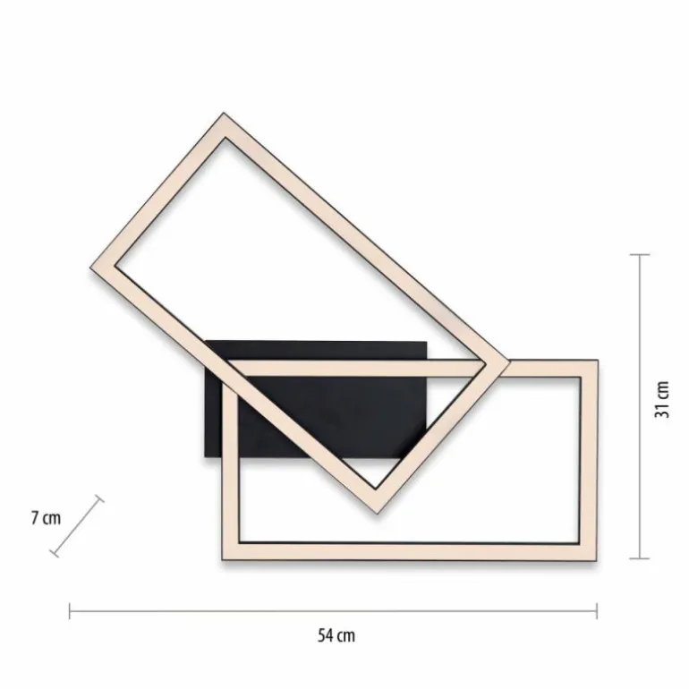 Plafonnier Leuchten-Direkt IVEN LED Noir, 1 lumière