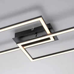 Plafonnier Leuchten-Direkt IVEN LED Noir, 1 lumière