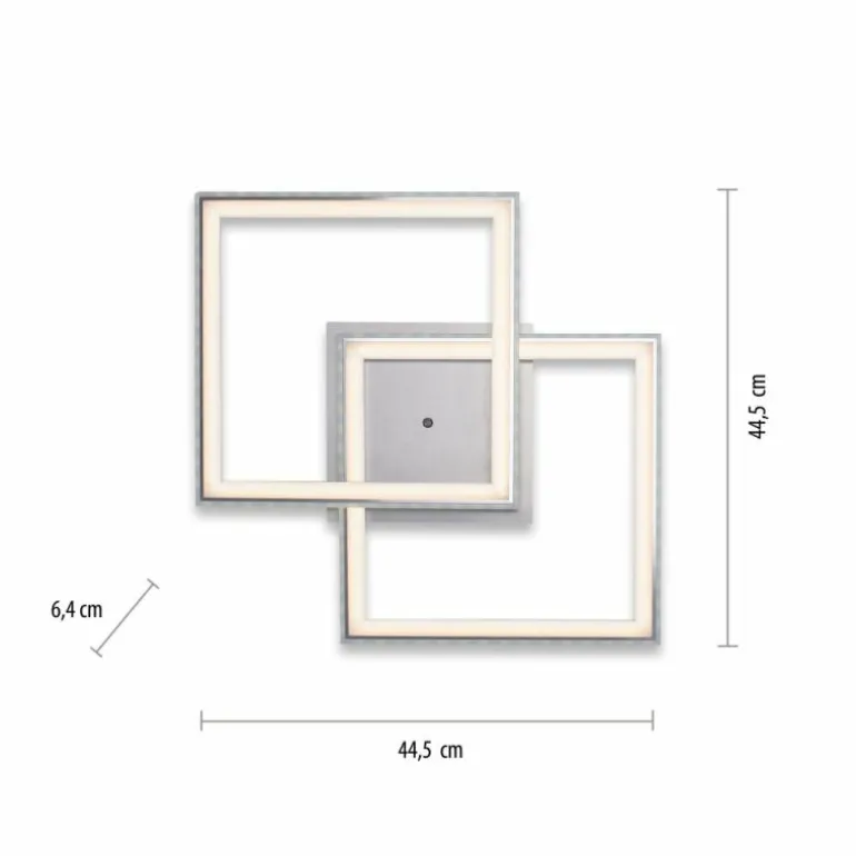 Plafonnier Leuchten-Direkt FELIX60 LED Acier brossé, 1 lumière, Télécommandes, Changeur de couleurs