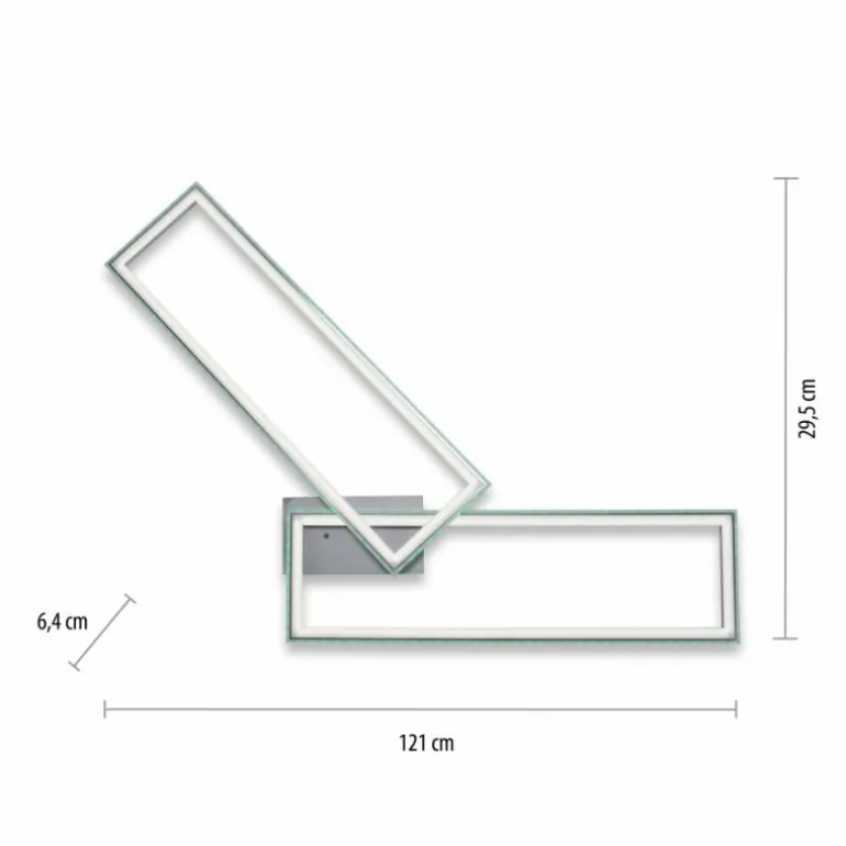 Plafonnier Leuchten-Direkt FELIX60 LED Acier brossé, 1 lumière, Télécommandes, Changeur de couleurs