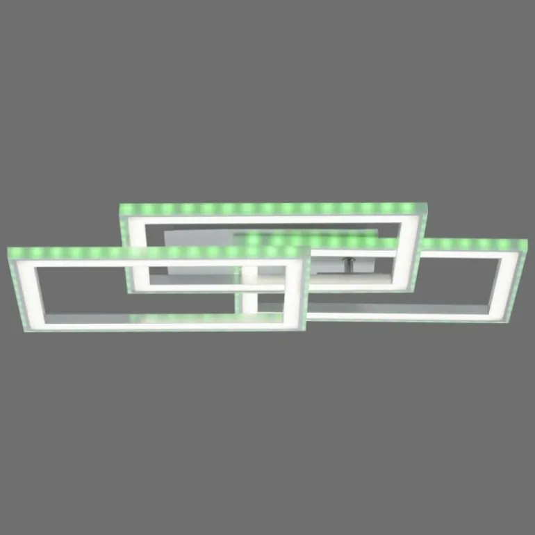 Plafonnier Leuchten-Direkt FELIX60 LED Acier brossé, 1 lumière, Télécommandes, Changeur de couleurs