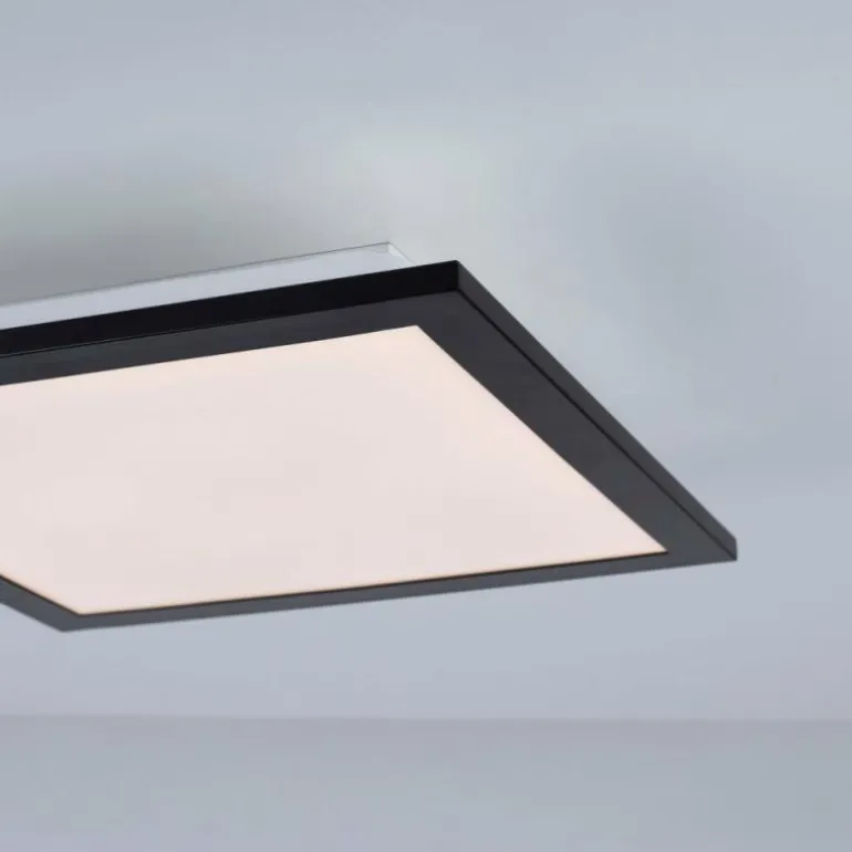 Plafonnier Leuchten-Direkt FLAT LED Noir, 1 lumière