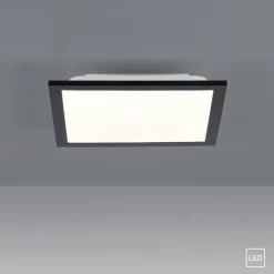 Plafonnier Leuchten-Direkt FLAT LED Noir, 1 lumière