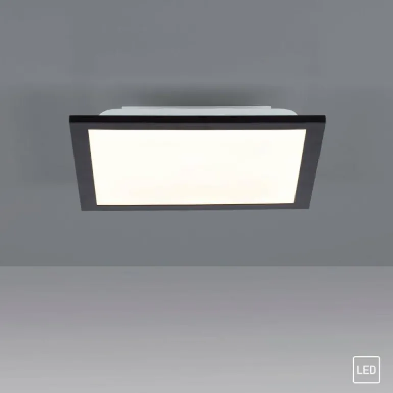 Plafonnier Leuchten-Direkt FLAT LED Noir, 1 lumière