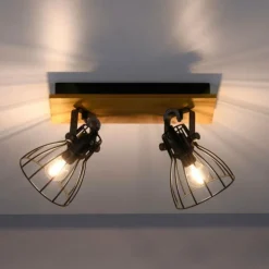 Plafonnier Leuchten-Direkt TARO Noir, 2 lumières