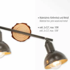 Plafonnier Leuchten-Direkt SWAMP Écru, 2 lumières