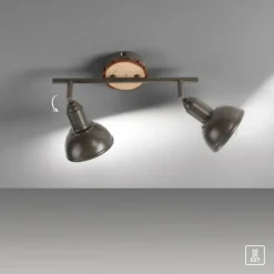 Plafonnier Leuchten-Direkt SWAMP Écru, 2 lumières