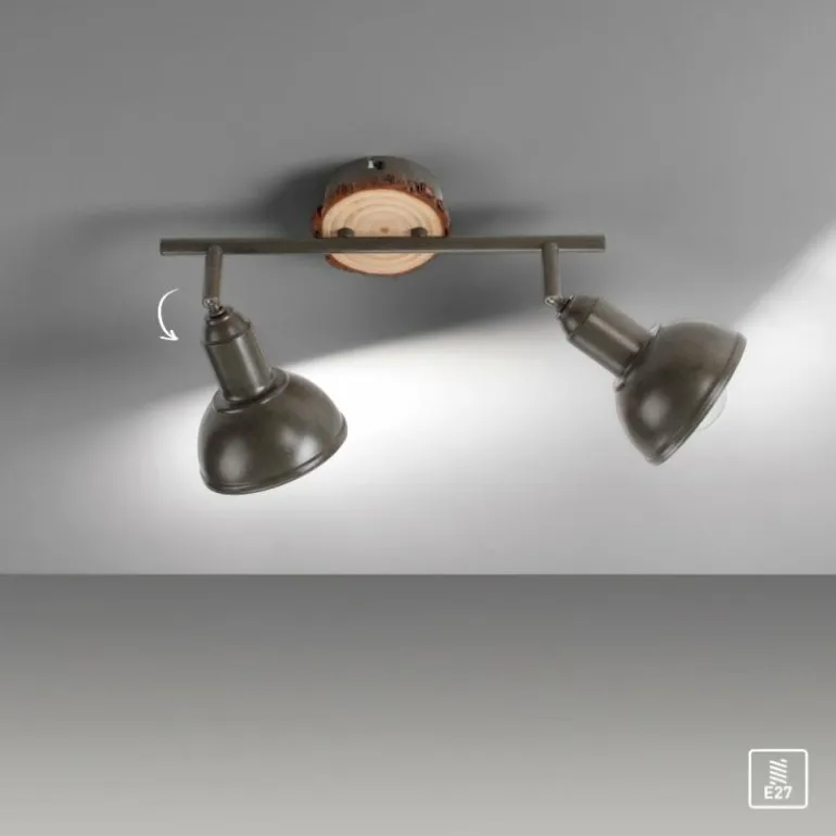 Plafonnier Leuchten-Direkt SWAMP Écru, 2 lumières