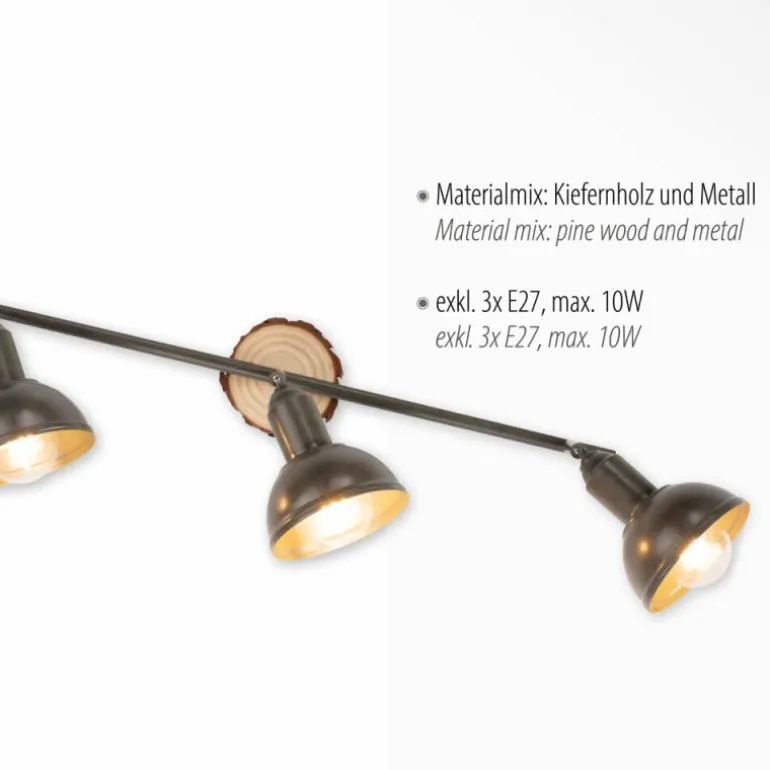 Plafonnier Leuchten-Direkt SWAMP Écru, 3 lumières