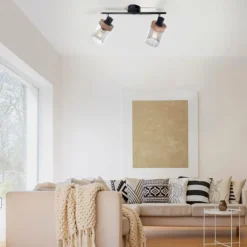 Plafonnier Leuchten-Direkt PASQUAL Noir, 2 lumières