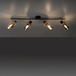 Plafonnier Leuchten-Direkt PASQUAL Noir, 4 lumières