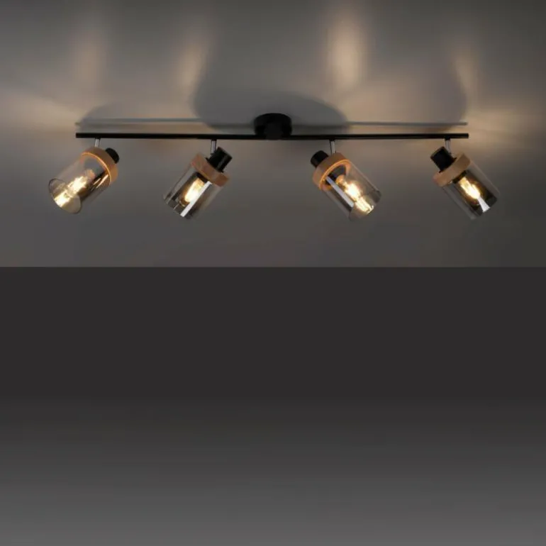 Plafonnier Leuchten-Direkt PASQUAL Noir, 4 lumières