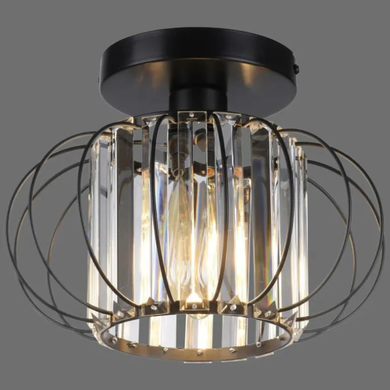 Plafonnier Leuchten-Direkt SCULA Noir, 1 lumière