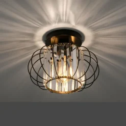 Plafonnier Leuchten-Direkt SCULA Noir, 1 lumière