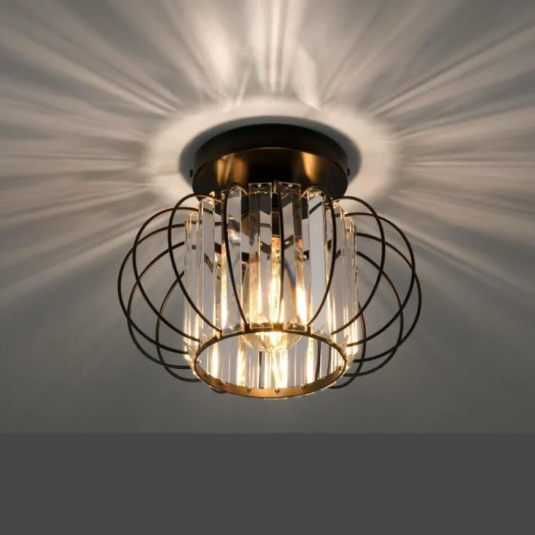 Plafonnier Leuchten-Direkt SCULA Noir, 1 lumière