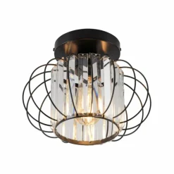 Plafonnier Leuchten-Direkt SCULA Noir, 1 lumière