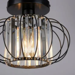 Plafonnier Leuchten-Direkt SCULA Noir, 1 lumière