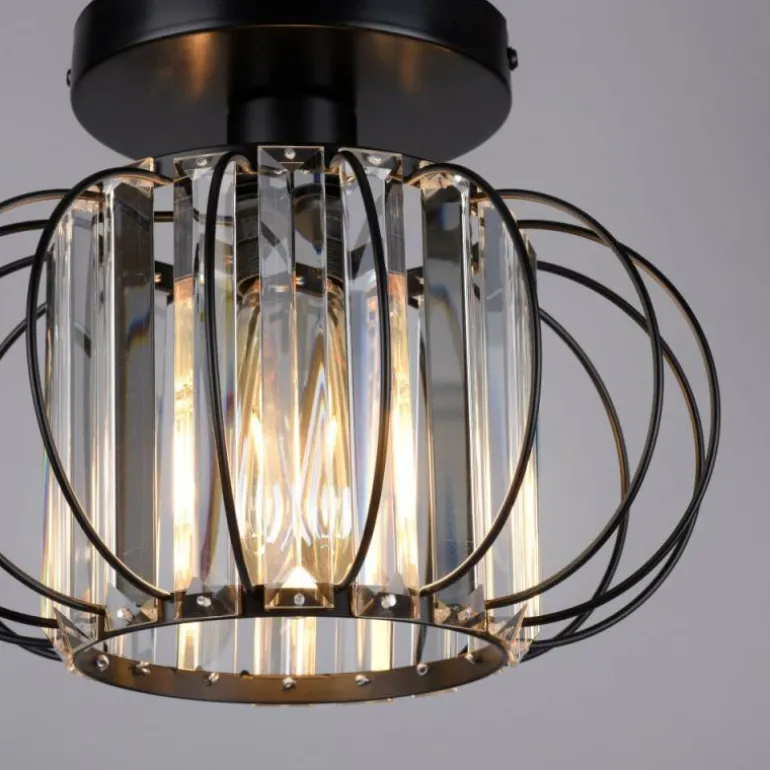 Plafonnier Leuchten-Direkt SCULA Noir, 1 lumière