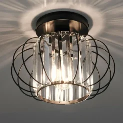 Plafonnier Leuchten-Direkt SCULA Noir, 1 lumière