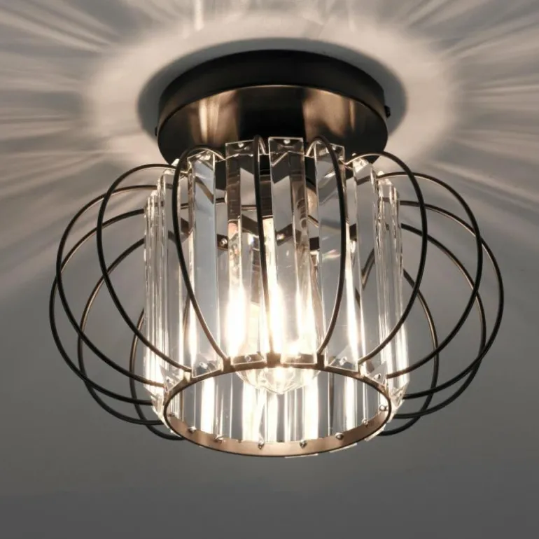 Plafonnier Leuchten-Direkt SCULA Noir, 1 lumière