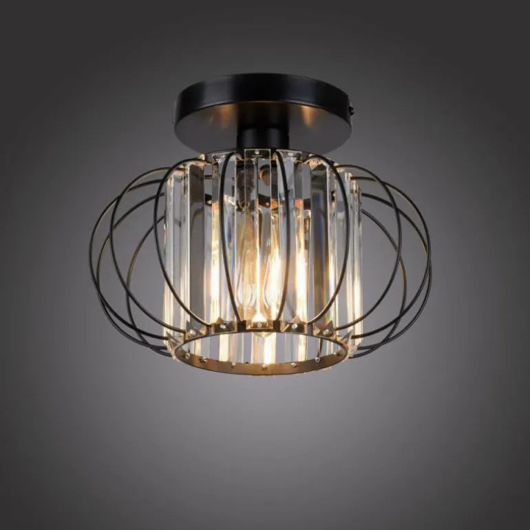 Plafonnier Leuchten-Direkt SCULA Noir, 1 lumière