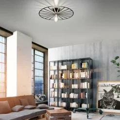 Plafonnier Leuchten-Direkt SPIKE Noir, 1 lumière