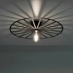 Plafonnier Leuchten-Direkt SPIKE Noir, 1 lumière