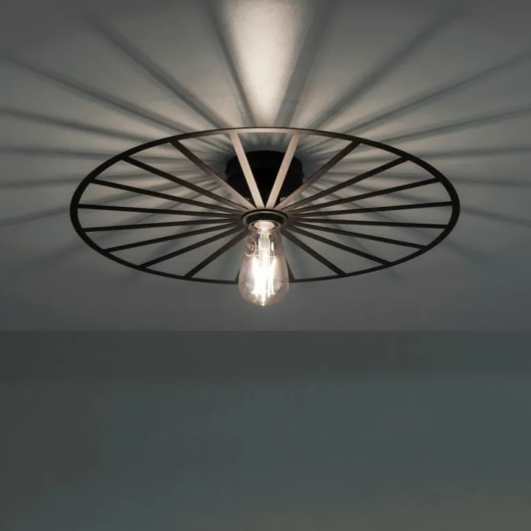 Plafonnier Leuchten-Direkt SPIKE Noir, 1 lumière