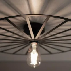 Plafonnier Leuchten-Direkt SPIKE Noir, 1 lumière