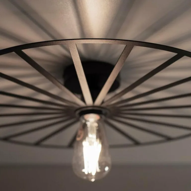 Plafonnier Leuchten-Direkt SPIKE Noir, 1 lumière