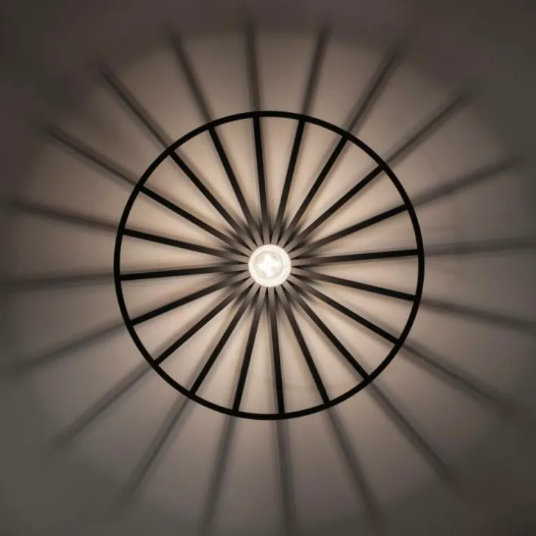 Plafonnier Leuchten-Direkt SPIKE Noir, 1 lumière