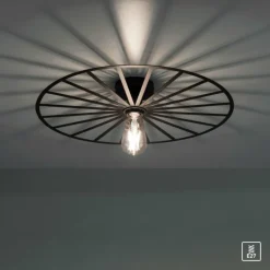 Plafonnier Leuchten-Direkt SPIKE Noir, 1 lumière